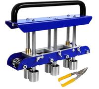 Plieuse à rouleaux à trois stations, outil de pliage robuste réglable 0-90° avec rouleaux en acier, outil de fabrication de tôle pour acier de calibre 29-22 blue 3