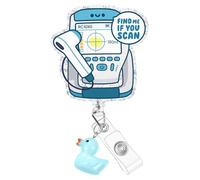 Plifal Porte-badge à ultrasons rétractable avec pince crocodile pour échographe, radiologiste « Find Me If You Scan »