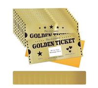 PLIGREAT 10 lot de Billets D'Or avec Enveloppe Cartes à Gratter Imprimées en Double Cadeau Surprise Cartes de Réduction DIY pour Anniversaire Vacances Bon Cadeau pour Tombola Articles de Fête