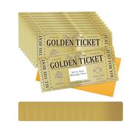 PLIGREAT 10 paquet de Cartes à Gratter Golden Ticket avec Enveloppes Motif Cœur D'Amour Créez Vos Propres Cartes Surprises Billets à Gratter avec Autocollants pour Cadeau D'Anniversaire