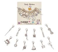 PLIGREAT 12 Pcs Argent Outil de Couture Charme Marqueurs de Point Tricot Verrouillage Point Marqueur pour Femme Tissage Couture Quilting DIY Fabrication de Bijoux Accessoires