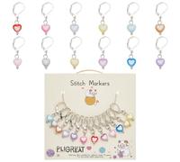 PLIGREAT 12 Pcs Coloré Mignon Amour Coeur Marqueurs De Point, Crochet Tricot Verrouillage Point Marqueur Cadeaux De Noël Pour Tissage Couture Quilting Amateurs Bricolage Art Artisanat Accessoires