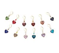 PLIGREAT 12 Pcs Pendentifs Coeur en Cristal Coloré Marqueurs de Point Au Crochet de Compteur de Rangée de Tricot avec Boîte pour Maman Tricot Kit D’outils de Bricolage Artisanat Accessoires de Bijoux