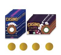 PLIGREAT 120 carte à Gratter Carte Vierge Sur le Thème du Casino avec Autocollants (2 style) : Créez Vos Propres Certificats Cadeaux à Gratter pour une Soirée Casino Amusante un Anniversaire