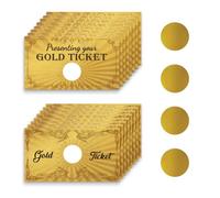 PLIGREAT 120 carte à Gratter Golden Ticket Créez Vos Propres Tickets à Gratter Cartes de Tombola à Coupons DIY pour Petites Entreprises Surprises Fêtes de Fin D'Année Fournitures pour Fêtes