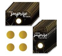 PLIGREAT 120 carte à Gratter Noire et Dorée Cartes Cadeaux Vierges avec Autocollants Tickets à Gratter Surprise Spéciaux Carte de Coupon DIY pour Petite Entreprise Spa Beauté Maquillage Salon
