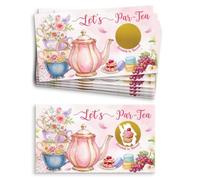 PLIGREAT 120 paquet de Cartes à Gratter « Let'S Par Tea » Carte à Gratter Rose à Réaliser Soi Même pour Mariage Fiançailles Enterrement de Vie de Jeune Fille Fête Prénuptiale Petite Entreprise