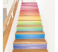 PLIGREAT 15 Bande Adhésive de Couleur Dégradée pour Contremarches D'Escalier Stickers Adhésifs pour Escaliers 18x100cm Vinyle Coloré pour la Décoration de la Maison Ou de L'Hôtel