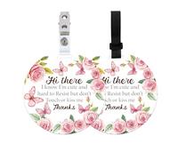 PLIGREAT 2 ensembles s’il vous plaît ne touchez pas ou embrassez bébé signe pour nouveau-né bébé filles garçons bébé aquarelle fleurs papillons pas de rappel de contact signalisation pour porte-bébé