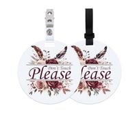 PLIGREAT 2 ensembles s’il vous plaît ne touchez pas Stop Bébé Rappel Signalisation pour Porte-Bébé Landau Fourreau Décor Fleurs Plume Motif Touchant Bébé Signe Pour Nouveau-Né Bébé