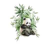PLIGREAT 2 feuilles Panda Stickers muraux Aquarelle Bambou Animal Mural Stickers pour Chambre D’enfant Chambre D’armoire Decor Grande Taille Aquarelle Murale Autocollant DIY Intérieur Art Déco