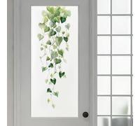 PLIGREAT 2 feuilles vigne verte autocollants muraux feuilles de lierre murales art mural Peel and Stick sticker mural pour cuisine salon chambre bureau décoration intérieure bricolage