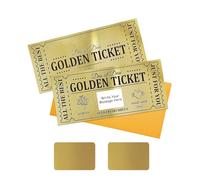 PLIGREAT 2 paquet de Cartes à Gratter Golden Ticket avec Enveloppes Motif Cœur D'Amour Créez Vos Propres Cartes Surprises Billets à Gratter avec Autocollants pour Cadeau D'Anniversaire