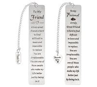 PLIGREAT 2 pcs ami marque-page femmes amitié cadeaux métal livre marqueur avec merci chaîne livre amoureux lecteur meilleur ami anniversaire cadeau de graduation