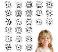 PLIGREAT 24 pcs pochoirs de peinture faciale floral réutilisable visage corps peinture pochoirs tatouage peinture modèles créatifs quotidiens motif imprimé pochoirs pour la peinture de vacances