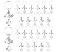 PLIGREAT 24 porte Clés Avocat Balance de Justice Marteau Breloque Porte Clés Sur le Thème du Droit Porte Clés Breloque de Sac Accessoires pour Hommes Femmes Sac à Main Voiture Passionnés Droit Cadeau