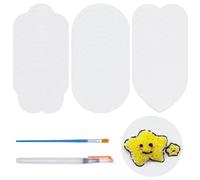 PLIGREAT 30 pcs Papier de texture de mousse magique Dessin 3D Éponge de toile magique avec pinceau à eau Papier à dessin en mousse magique créative pour peinture acrylique (3 formes)