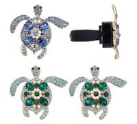 PLIGREAT 4 pince à Grille D'Aération de Voiture en Forme de Tortue de Mer Diffuseur de Désodorisant pour Voiture en Strass Breloques en Cristal Clip de Sortie de Climatisation