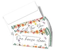 PLIGREAT 40 ensemble de Certificats Cadeaux Vierges pour le Nettoyage de Maison Cartes Cadeaux Vierges avec Enveloppes pour Entreprises et Produits D'Entretien Ménager Carte de Réduction Client