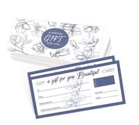 PLIGREAT 40 ensembles vierge chèque-cadeau feuilles dessinées à la main Design Chèque-cadeau cartes avec enveloppes Chèques-cadeaux vierges génériques pour l’entreprise Boutique Chèque client Carte