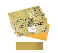 PLIGREAT 5 Pack Billet Rose Golden Cartes à Gratter avec Enveloppes Double Impression Carte Surprise Coupons DIY pour Anniversaire Vacances Bon Cadeau pour Tombola Articles de Fête