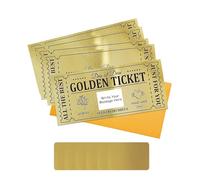 PLIGREAT 5 paquet de Cartes à Gratter Golden Ticket avec Enveloppes Motif Cœur D'Amour Créez Vos Propres Cartes Surprises Billets à Gratter avec Autocollants pour Anniversaire Vacances