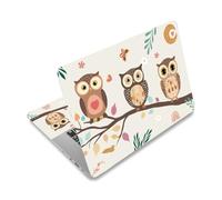 PLIGREAT Autocollant pour Ordinateur Portable en Forme de Hibou Mignon sur la Branche en Vinyle Universel Réutilisable pour Carnet de Notes Fleurs Feuilles Aquarelle Fleur de Bohème