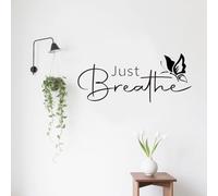PLIGREAT Autocollants Muraux avec Citations « Just Breathe » et Mots Inspirants Autocollants Muraux Amovibles Autocollants Muraux pour Bricolage Chambre à Coucher Salon Yoga Méditation Décoration