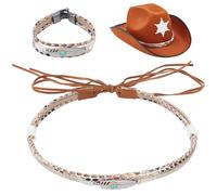 PLIGREAT Bandeau de Chapeau en Plumes Métalliques avec Bracelet Assorti Bandes de Rechange pour Chapeau de Cowboy pour Hommes et Femmes