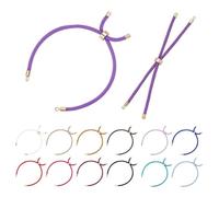 PLIGREAT Bracelets en Cordon Torsadé en Nylon de 16 couleur Bracelet Coulissant Ajustable avec Apprêts Métalliques Bracelet à Maillons Colorés 11.5cm de Long Accessoire pour la Création de Bijoux DIY