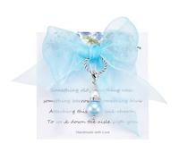 PLIGREAT Breloque « Quelque Chose de Bleu » pour Bouquet Mariée Pendentif Perle Bleue Broche Souvenir pour Bouquet Mariée Cadeau pour la Mariée Cadeau de Fête Prénuptiale la Part de Maman et Sœur