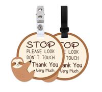 PLIGREAT Lot de 2 panneaux de sécurité « Sloth Please Look Don't Touch Baby » avec sangle de suspension et clip pour siège auto ou poussette