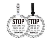 PLIGREAT Lot de 2 panneaux « Please Look Don't Touch Baby » pour nouveau-né, fille, garçon, prématuré, cadeau de fête prénatale « Stop Touching Baby » pour porte-bébé, landau, nacelle, décoration de