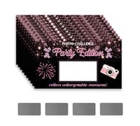 PLIGREAT Lot de 60 cartes à gratter roses vierges avec autocollant | Créez votre propre ticket, cartes d'édition de fête pour petites entreprises, tickets de coupon à faire soi-même