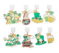 PLIGREAT Lot de 8 breloques de style Saint Patrick pour Kindle, bouchon anti-poussière de type C, bouchons anti-poussière avec port de charge USB, pendentifs pour la plupart des téléphones de type C