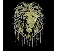 PLIGREAT Patchs Thermocollants à Strass Motif Lion Scintillant Motif Abstrait Transferts Thermocollants à Strass pour Vêtements Vestes Patchs Thermocollants à Strass DIY pour T Shirts