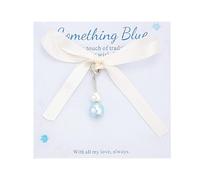 PLIGREAT Pendentif « Quelque Chose de Bleu » pour Bouquet de Mariée Perle Bleue Ruban Ornement Suspendu Cadeau Souvenir pour Bouquet de Mariée Cadeau pour Enterrement de Vie de Jeune Fille