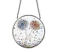 PLIGREAT Pissenlit Taché Attrape-Soleil Verre Sun Catchers Cristal Acrylique Capteur de Lumière Patio Jardin Suspendu Ornements D’Arbre pour Salon Chambre Fenêtre Décor