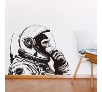 PLIGREAT Sticker Mural Singe de Banksy Autocollant Mural Gorille Astronaute Singe Graffiti à Décoller et Coller pour Chambre de Garçon Salon Salle de Jeux 90 x 30cm