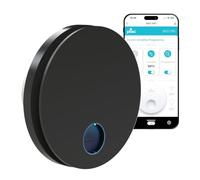 plikc Ventilateur mural WiFi avec aspiration axiale série Ario W, avec capteur d'humidité et minuterie, 100% fabriqué en Italie (diamètre 100 noir)