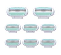 Plimbin Lot de 8 lames de rasoir de rechange pour rasoir Gillette Venus Extra Smooth pour femme, lame 3 couches et tête pivotante, glisse sans effort (bleu)