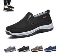 Plimsolls de voyage orthopédiques respirants, chaussures orthopédiques CNA Trop for hommes, chaussures de bateau de marche décontractées, légères et antidérapantes ( Color : Noir , Size : 43 EU )