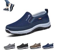 Plimsolls de voyage orthopédiques respirants, chaussures orthopédiques CNA Trop for hommes, chaussures de bateau de marche décontractées, légères et antidérapantes ( Color : Blue , Size : 46 EU )