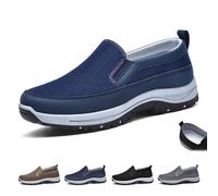 Plimsolls de Voyage orthopédiques Respirants, Chaussures orthopédiques pour Homme - Chaussures à Enfiler avec Soutien la voûte Plantaire, Baskets Respirantes légères antidérapantes(Bleu,47 EU)