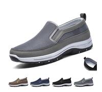 Plimsolls de Voyage orthopédiques Respirants, Chaussures orthopédiques pour Homme - Chaussures à Enfiler avec Soutien la voûte Plantaire, Baskets Respirantes légères antidérapantes(Gris,44 EU)