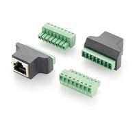 Plinkwirekb Adaptateur de borne à vis RJ45 femelle vers 8 broches, Ethernet vers bloc terminal, module Keystone 8P8C pour CCTV, caméra réseau, caméra IP, Cat5e/Cat6