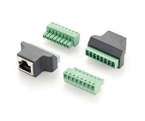 Plinkwirekb Adaptateur de borne à vis RJ45 femelle vers 8 broches, Ethernet vers bloc terminal, module Keystone 8P8C pour CCTV, caméra réseau, caméra IP, Cat5e/Cat6