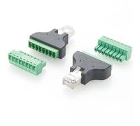 Plinkwirekb Adaptateur de bornes à vis RJ45 mâle vers 8 broches, Ethernet vers bloc terminal, module de dérivation 8P8C pour CCTV, caméra IP, rallonge réseau Cat5e/Cat6, standard T568B