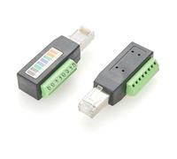 Plinkwirekb Adaptateur RJ45 mâle vers bornier 8 broches, fiche Ethernet Cat5e vers bornes à vis, passage 1:1 pour tests réseau, CCTV, DVR, contrôle industriel, câblage DIY