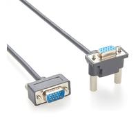 Plinkwirekb Câble d'extension VGA coudé à 90° HD15 mâle vers femelle 2 m Connecteur coudé ultra plat pour PC/ordinateur portable vers support mural TV/projecteur